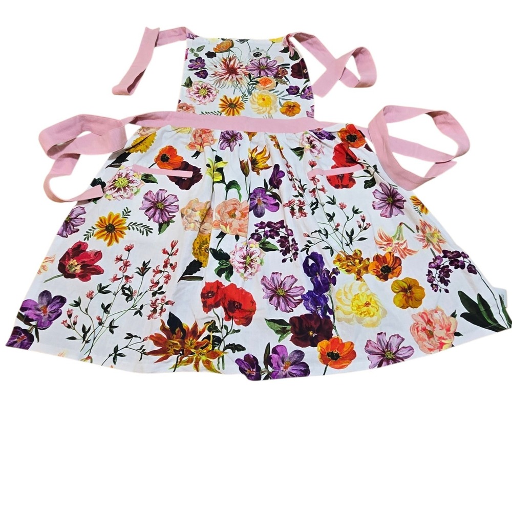 Nathalie Lete Anthropologie Floral Bib Apron 100% Cotton On Drew Barrymore Show